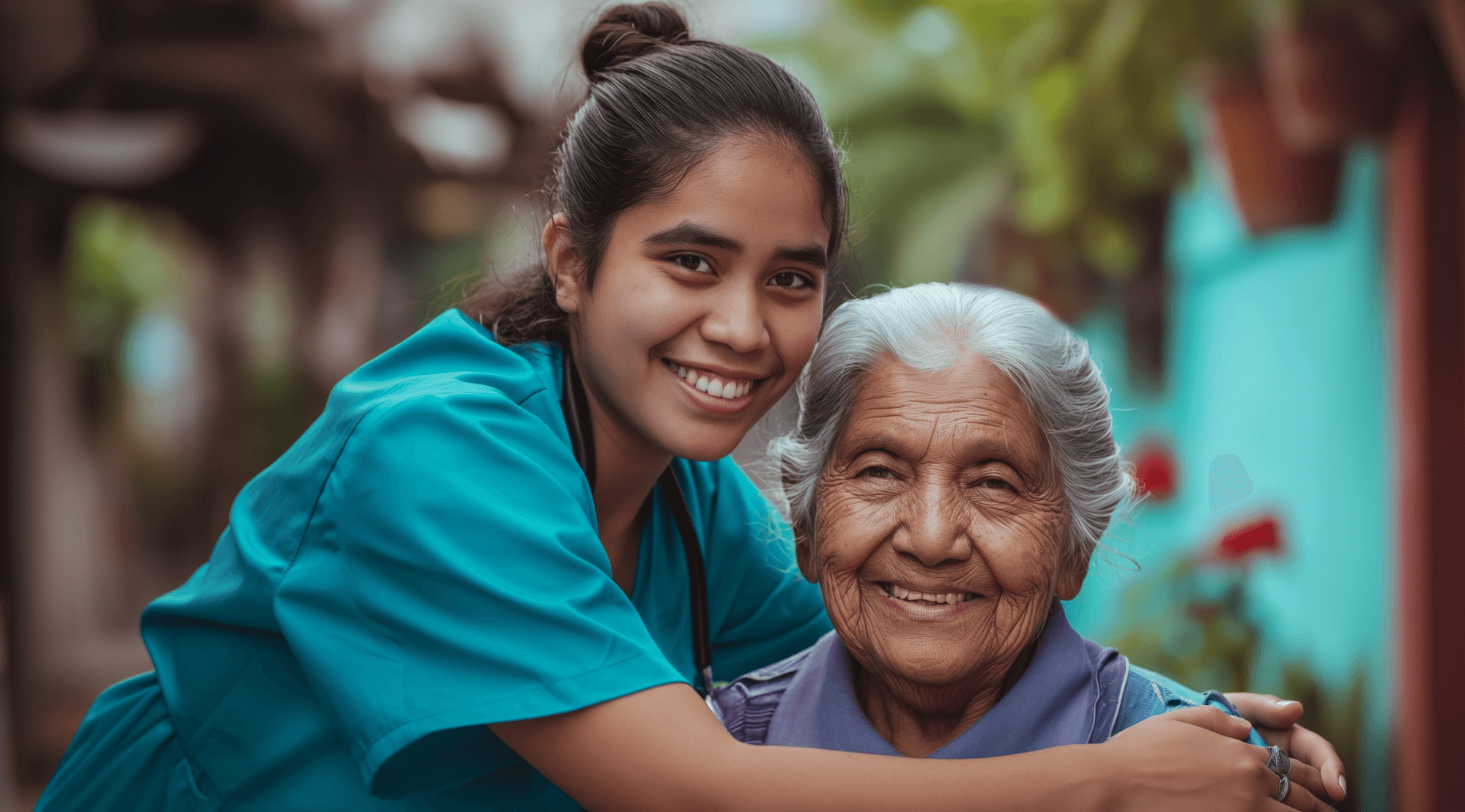 Caregiver with elderly woman